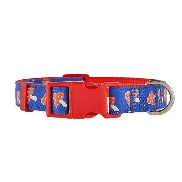 Top Paw Mushroom Adjustable Dog Collar Size XS X-Small Red Blue D-Ring - Picture 2 of 5